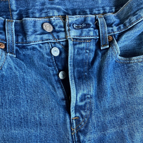 Original Blue Denim Levi’s 501 Button Fly Jeans 29x30 - Picture 3 of 9